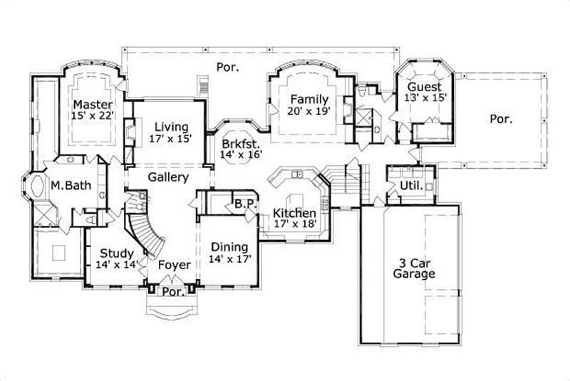 HOME PLAN NUMBER 1160 FIRST STORY FLOOR PLAN