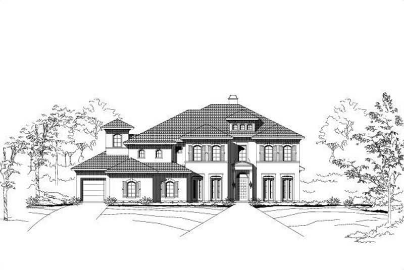 4-Bedroom, 5708 Sq Ft Mediterranean Home Plan - 156-2385 - Main Exterior