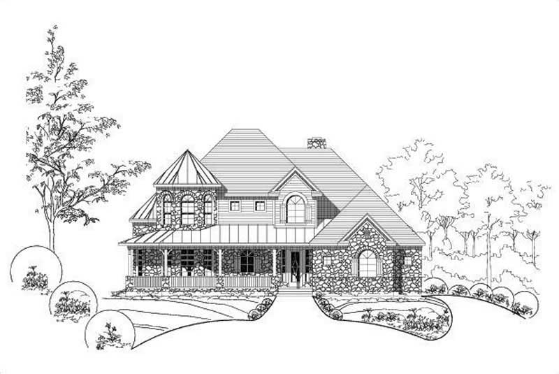 4-Bedroom, 2912 Sq Ft Country House Plan - 156-2399 - Front Exterior
