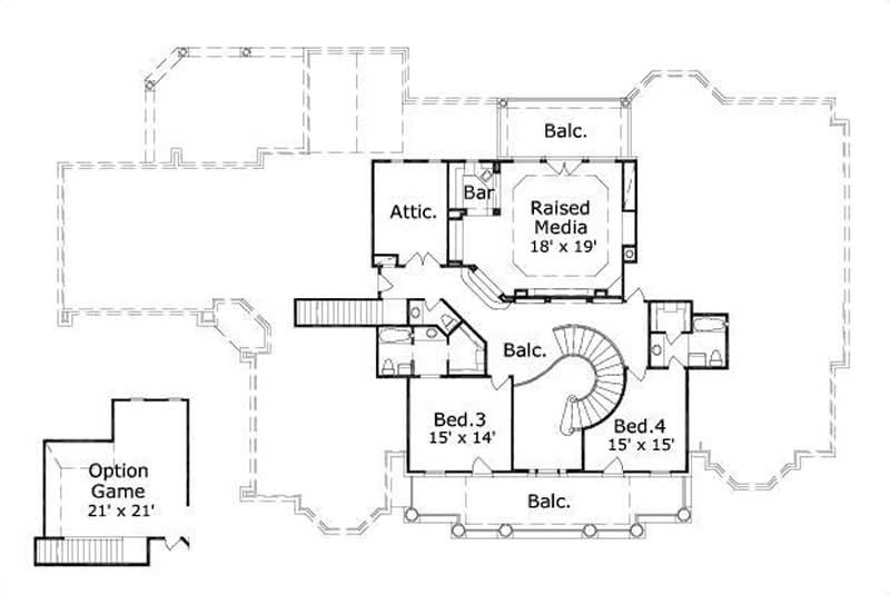 HOME PLAN NUMBER 20264 SECOND STORY FLOOR PLAN