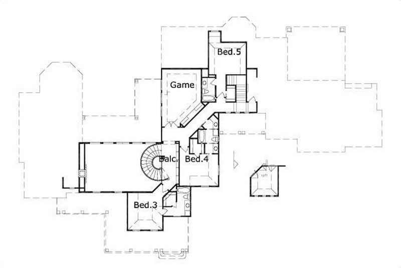 HOME PLAN NUMBER 653 SECOND STORY FLOOR PLAN