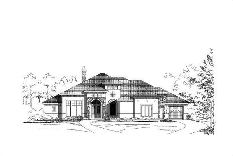 3-Bedroom, 4319 Sq Ft Spanish Home Plan - 156-2422 - Main Exterior