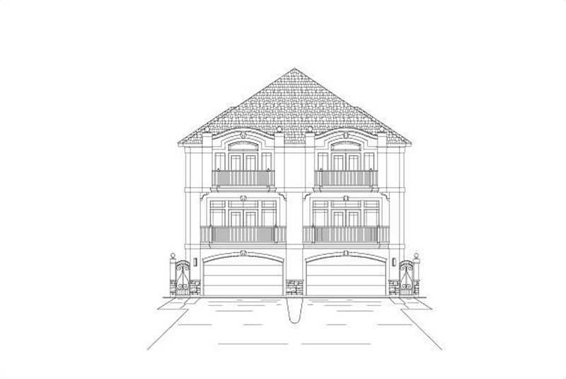 3-Bedroom, 2827 Sq Ft Multi-Unit Home Plan - 156-2453 - Main Exterior