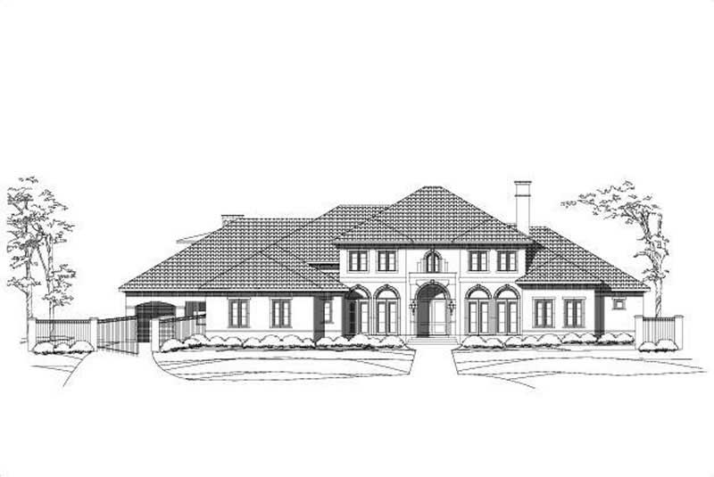 4-Bedroom, 7229 Sq Ft Mediterranean Home Plan - 156-2455 - Main Exterior