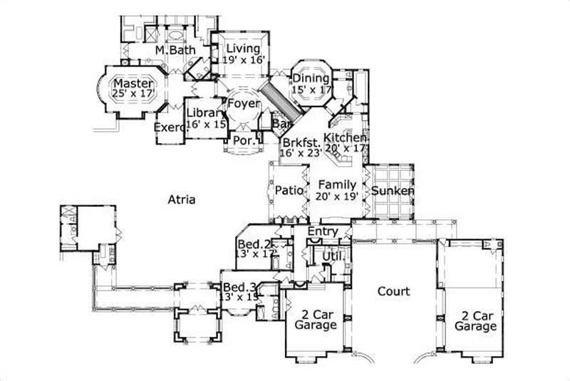 HOME PLAN NUMBER 196 FIRST STORY FLOOR PLAN 