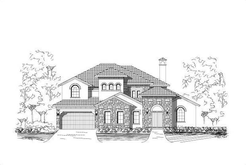 4-Bedroom, 3914 Sq Ft Spanish Home Plan - 156-2459 - Main Exterior