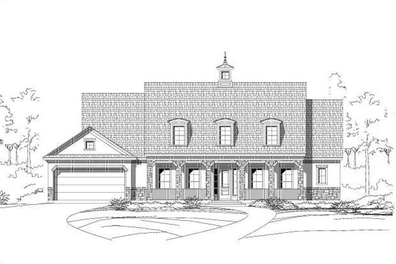 5-Bedroom, 4056 Sq Ft Country Home Plan - 156-2463 - Main Exterior