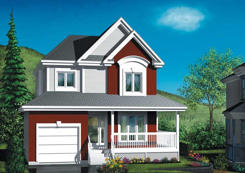 3-Bedroom, 1166 Sq Ft Country Home Plan - 157-1057 - Main Exterior