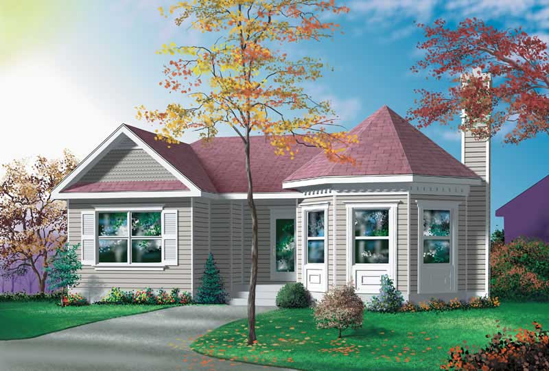 2-Bedroom, 1020 Sq Ft Ranch Home Plan - 157-1067 - Main Exterior