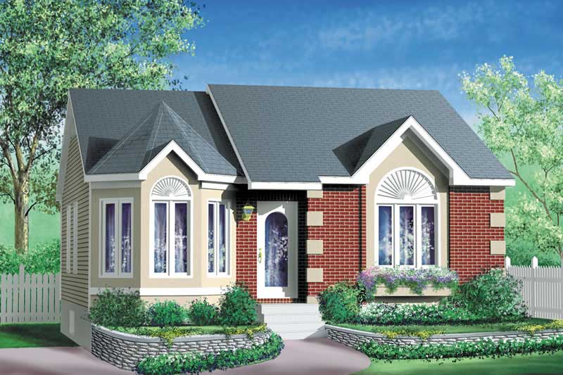 2-Bedroom, 967 Sq Ft Bungalow Home Plan - 157-1082 - Main Exterior