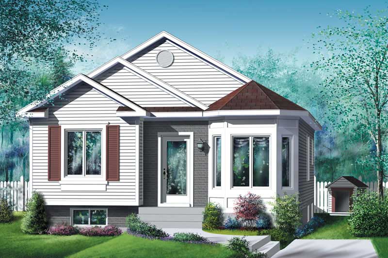 2-Bedroom, 928 Sq Ft Bungalow Home Plan - 157-1122 - Main Exterior