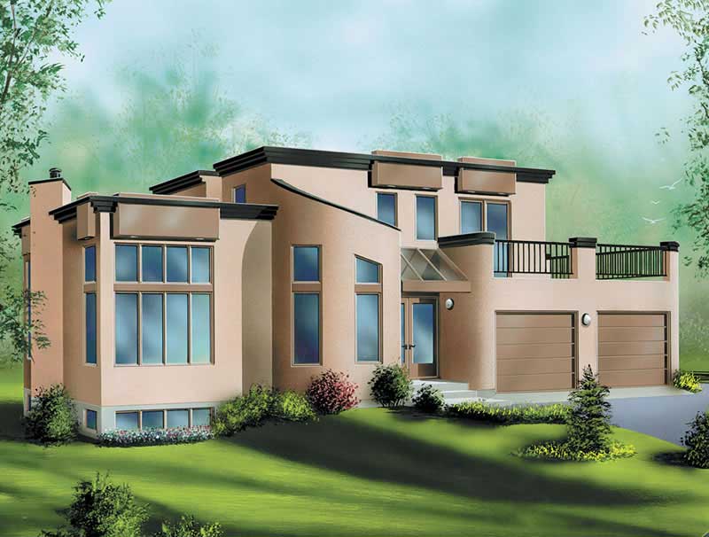 3-Bedroom, 1865 Sq Ft Modern Home Plan - 157-1208 - Main Exterior