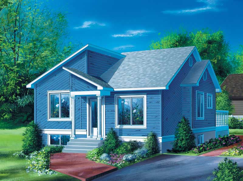 2-Bedroom, 900 Sq Ft Bungalow Home Plan - 157-1218 - Main Exterior
