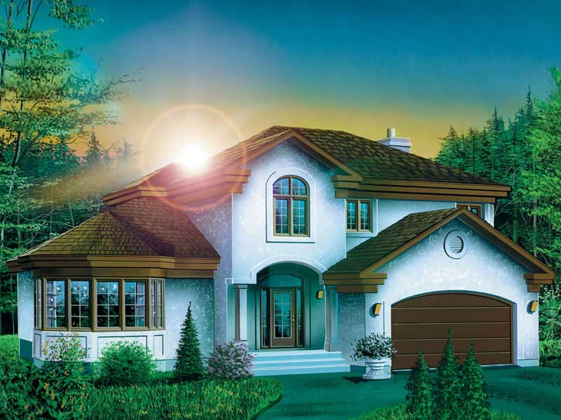 3-Bedroom, 2880 Sq Ft European House Plan - 157-1225 - Front Exterior