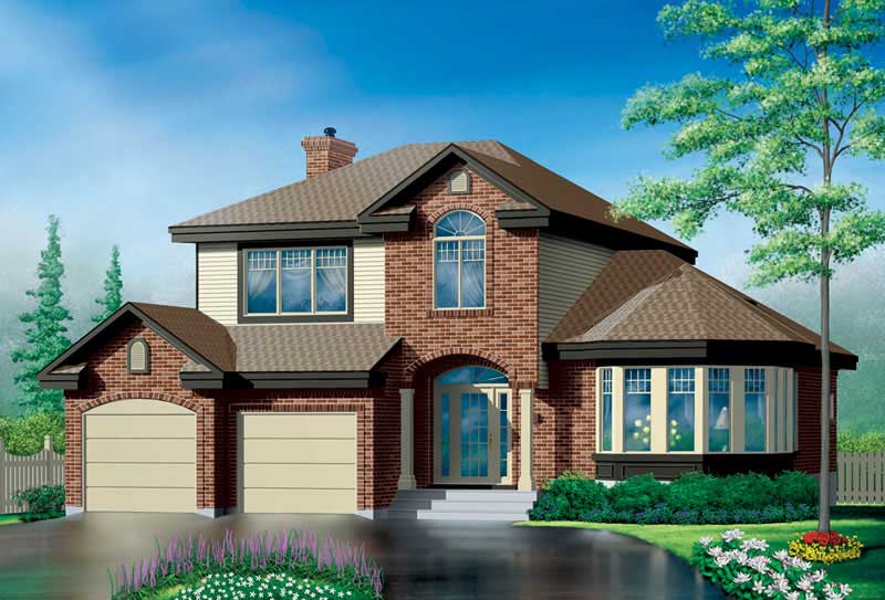 3-Bedroom, 2260 Sq Ft European House Plan - 157-1277 - Front Exterior