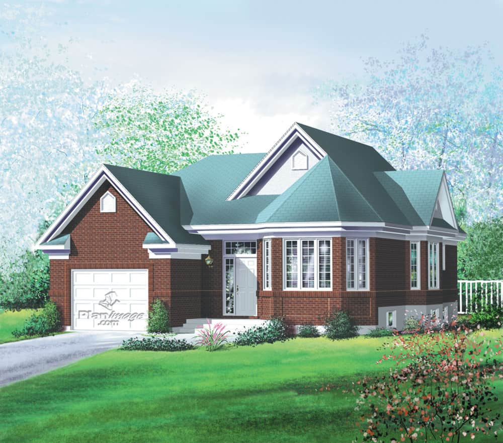 3-Bedroom, 1319 Sq Ft Home Plan - 157-1335 - Main Exterior