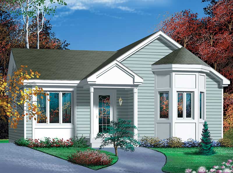 2-Bedroom, 968 Sq Ft Bungalow Home Plan - 157-1346 - Main Exterior