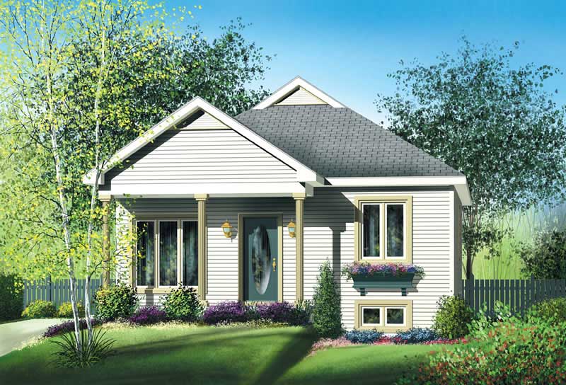2-Bedroom, 896 Sq Ft Bungalow Home Plan - 157-1347 - Main Exterior