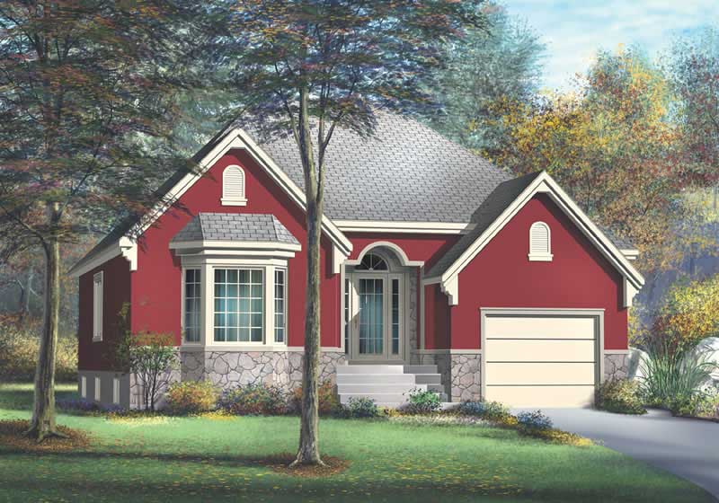 2-Bedroom, 1257 Sq Ft Craftsman House Plan - 157-1354 - Front Exterior