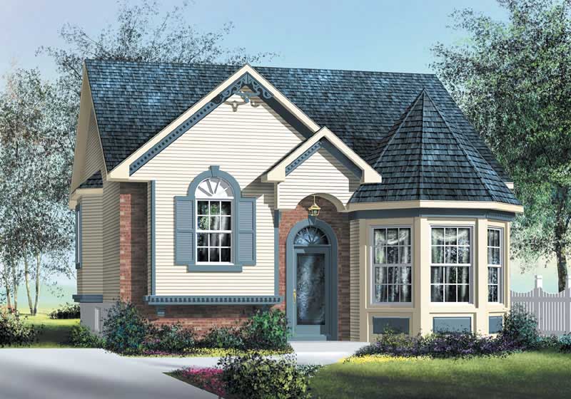 2-Bedroom, 1028 Sq Ft Bungalow House Plan - 157-1362 - Front Exterior