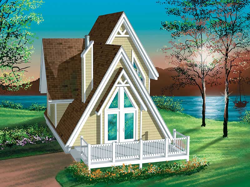 3-Bedroom, 994 Sq Ft Lake Home Plan - 157-1419 - Main Exterior