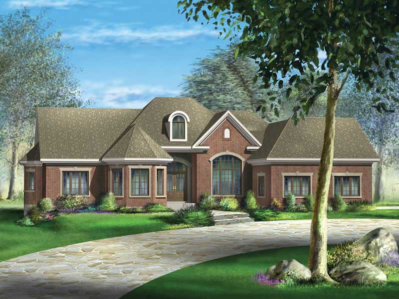 3-Bedroom, 2576 Sq Ft European House Plan - 157-1440 - Front Exterior