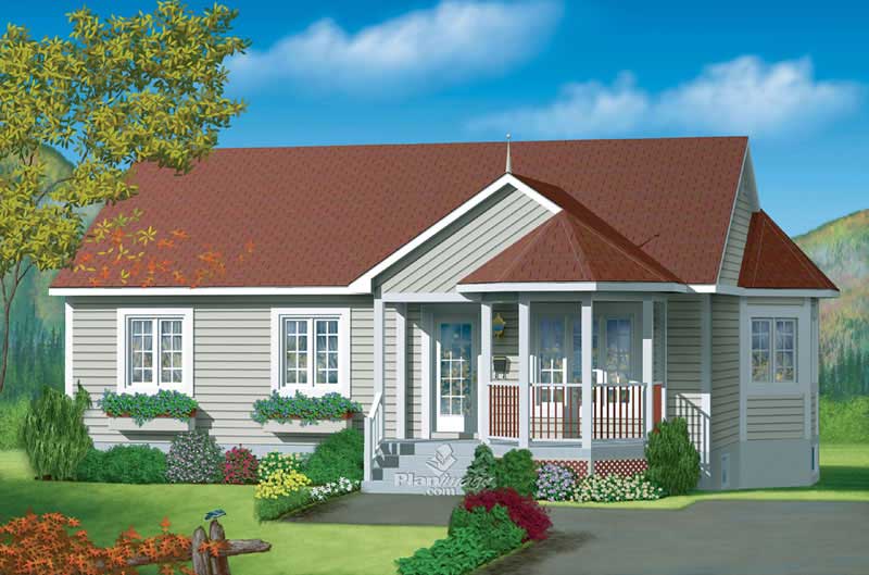 3-Bedroom, 1078 Sq Ft Country House Plan - 157-1452 - Front Exterior