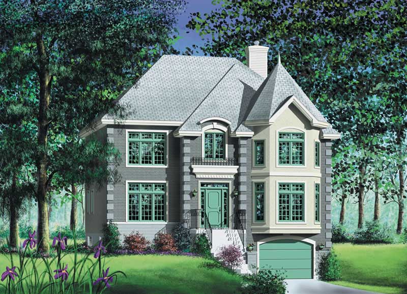 4-Bedroom, 2355 Sq Ft European House Plan - 157-1467 - Front Exterior