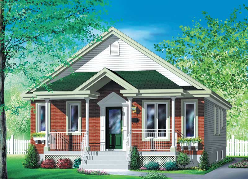 4-Bedroom, 1320 Sq Ft Bungalow Home Plan - 157-1477 - Main Exterior