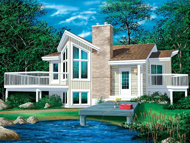 1-Bedroom, 772 Sq Ft Country Home Plan - 157-1482 - Main Exterior