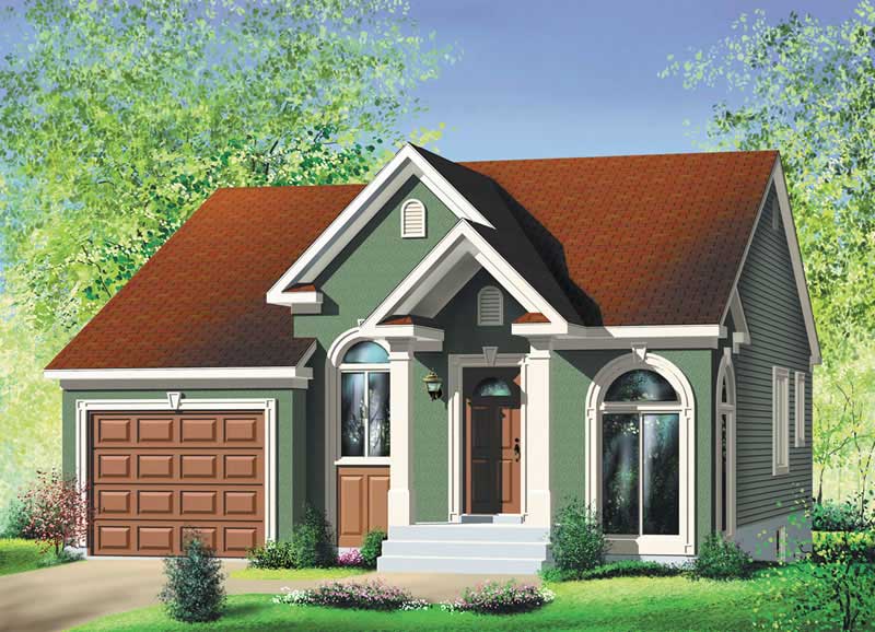 2-Bedroom, 1029 Sq Ft Bungalow House Plan - 157-1500 - Front Exterior
