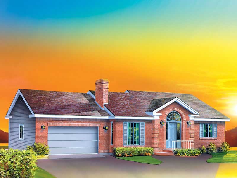 3-Bedroom, 1300 Sq Ft Ranch Home Plan - 157-1515 - Main Exterior