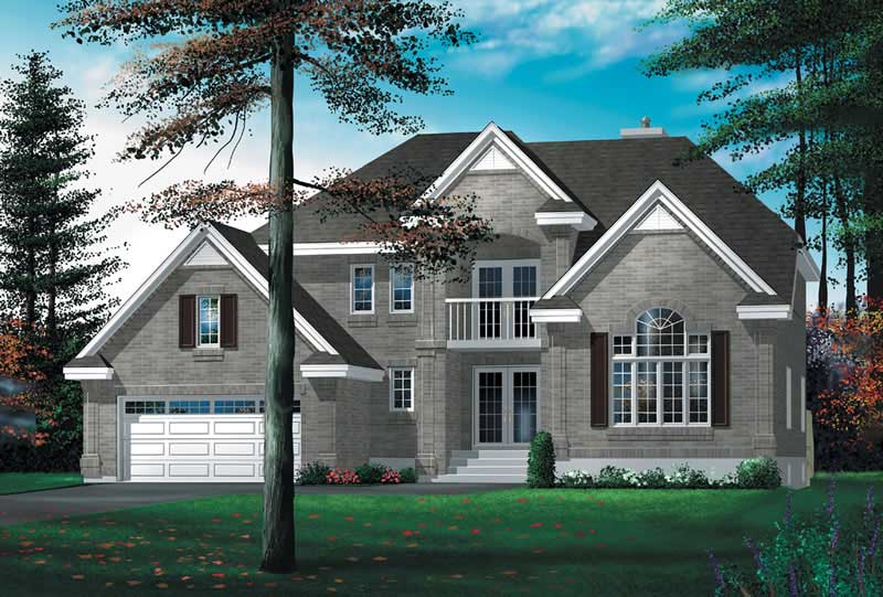 4-Bedroom, 3255 Sq Ft European Home Plan - 157-1516 - Main Exterior