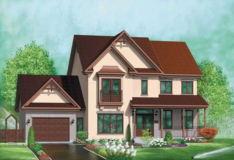 3-Bedroom, 2153 Sq Ft European Home Plan - 157-1536 - Main Exterior
