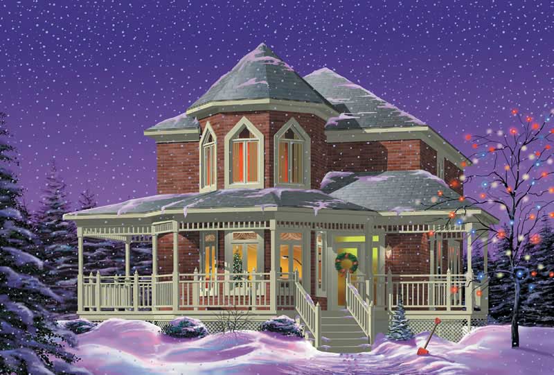 3-Bedroom, 1852 Sq Ft Country House Plan - 157-1548 - Front Exterior