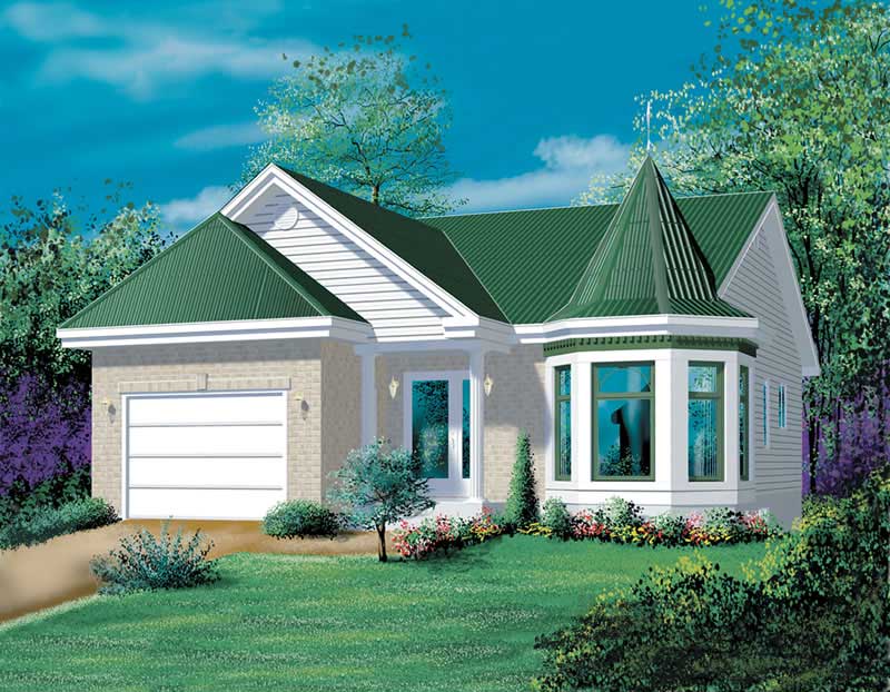 2-Bedroom, 1056 Sq Ft Bungalow Home Plan - 157-1604 - Main Exterior