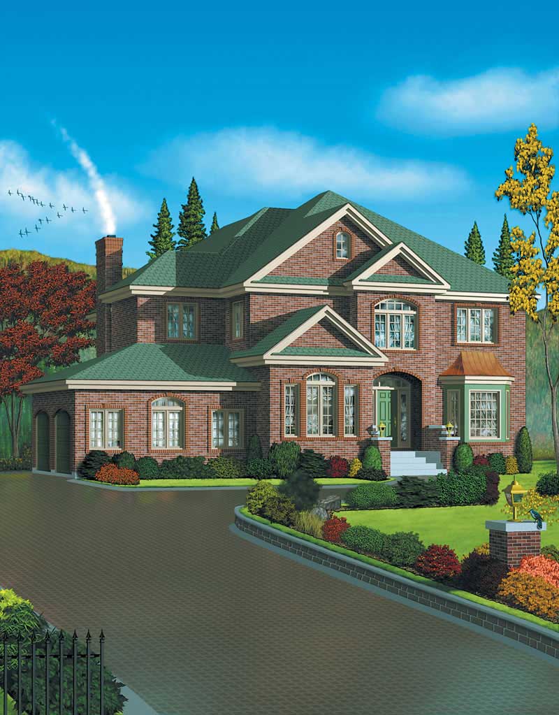 4-Bedroom, 3966 Sq Ft European Home Plan - 157-1621 - Main Exterior