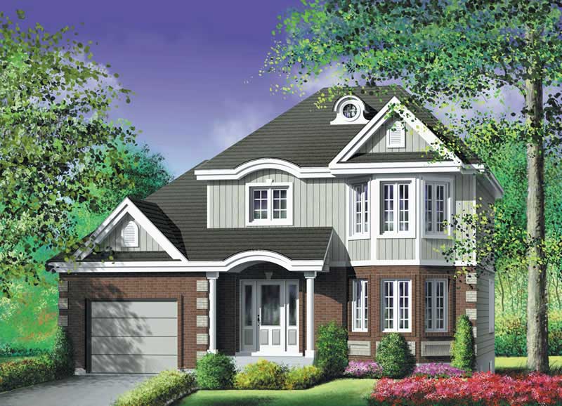 3-Bedroom, 1529 Sq Ft European House Plan - 157-1652 - Front Exterior