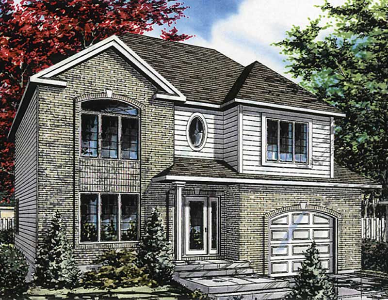 4-Bedroom, 1916 Sq Ft European House Plan - 158-1019 - Front Exterior