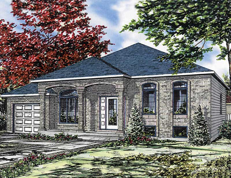 4-Bedroom, 1186 Sq Ft European House Plan - 158-1025 - Front Exterior