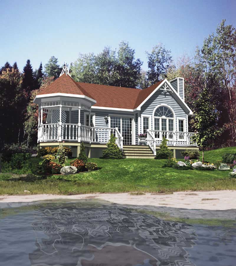 1-Bedroom, 808 Sq Ft Country Home Plan - 158-1043 - Main Exterior