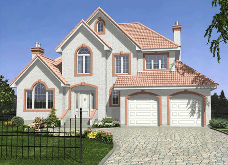 3-Bedroom, 2189 Sq Ft European Home Plan - 158-1074 - Main Exterior