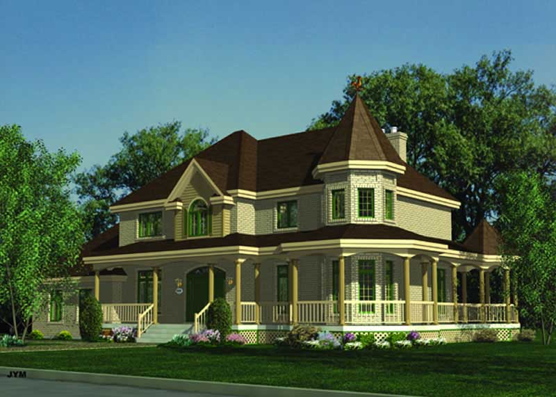 3-Bedroom, 2926 Sq Ft Country Victorian House Plan - 158-1084 - Front Exterior