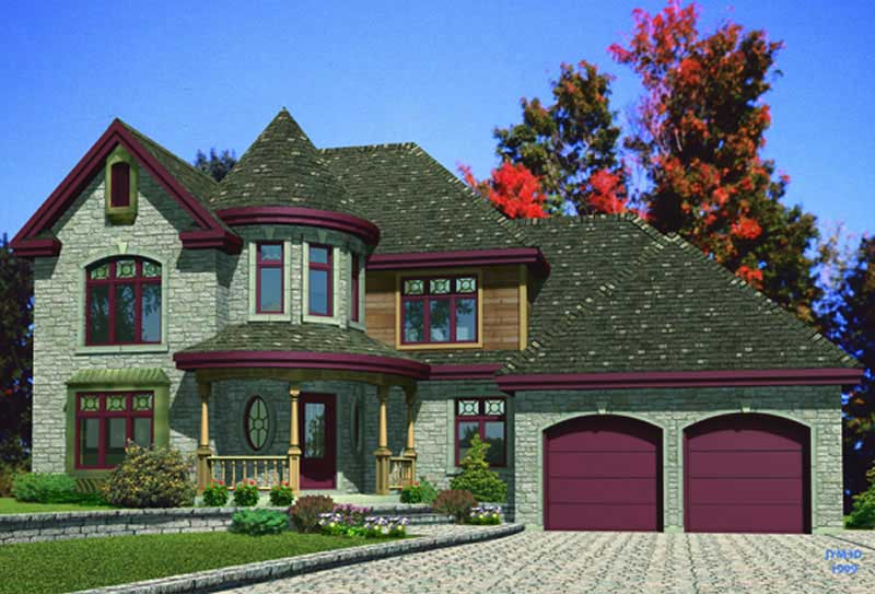 3-Bedroom, 2110 Sq Ft European House Plan - 158-1092 - Front Exterior