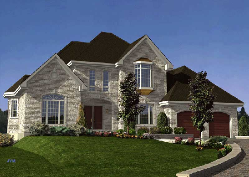 4-Bedroom, 2686 Sq Ft European House Plan - 158-1095 - Front Exterior