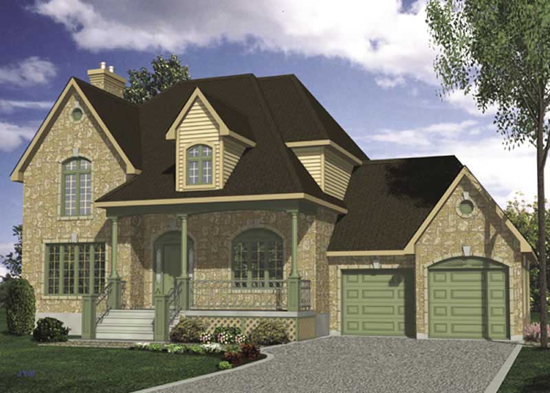 3-Bedroom, 2149 Sq Ft European House Plan - 158-1104 - Front Exterior