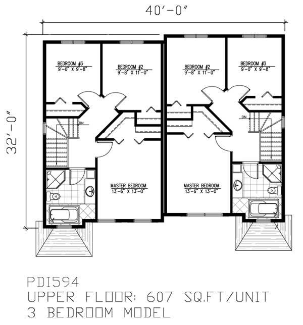 Multi-Unit Home Plans - Home Design 594