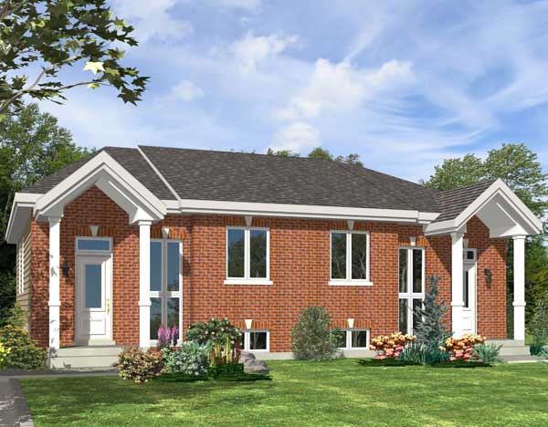 2-Bedroom, 1560 Sq Ft Duplex/Multi-Unit Home Plan - 158-1182 - Main Exterior