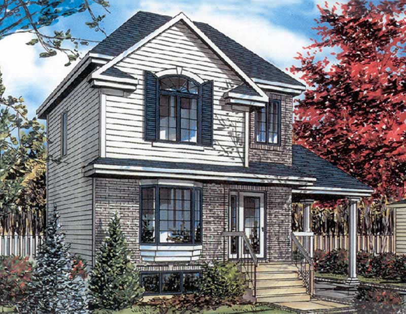 3-Bedroom, 1021 Sq Ft European Home Plan - 158-1221 - Main Exterior