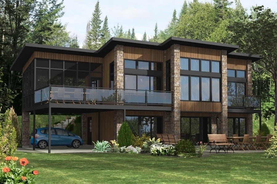 3-Bedroom, 1697 Sq Ft Modern Home Plan - 158-1289 - Main Exterior